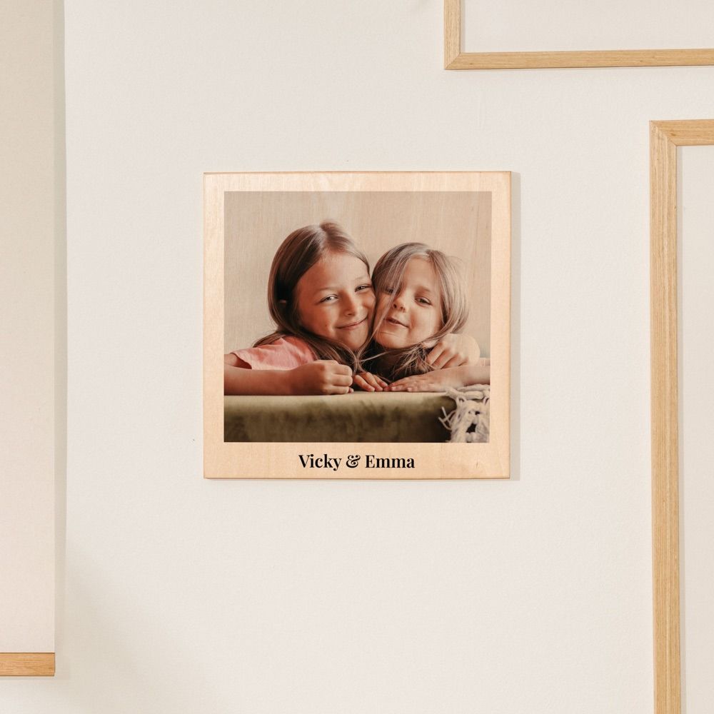 Photo Upload Polaroid-Style Wood Print