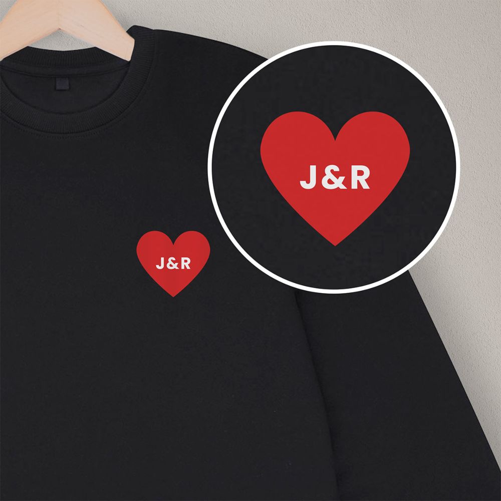 Personalised Sweatshirt With Heart Initials