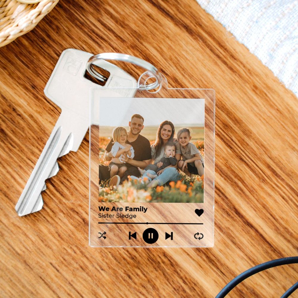 Personalised Photo Keyring with Song Title