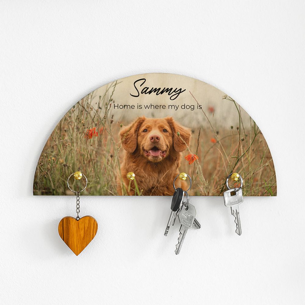 Personalised Key Hanger With Photo and Text