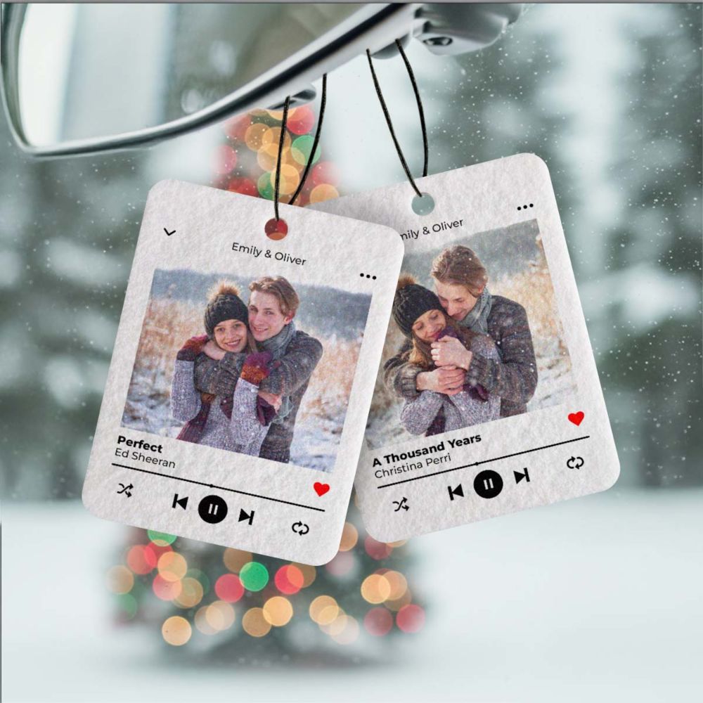 Personalisierbarer Duftbaum mit Foto und Song
