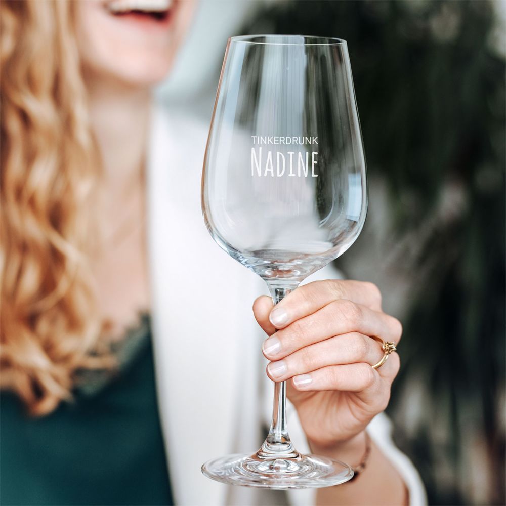 Personalised engraved wine glass