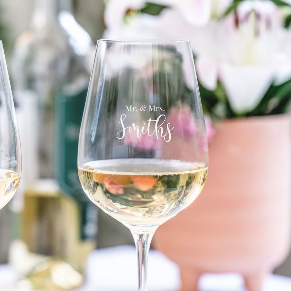 Personalised engraved wine glass