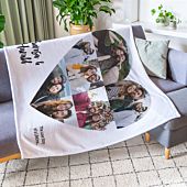 Small Heart Photo Blanket With Custom Text 