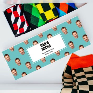 Personalisierbare Sockenbox mit Gesicht und Namen