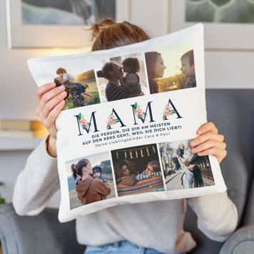 Personalised 'Mum' Cushion Cover With Photos