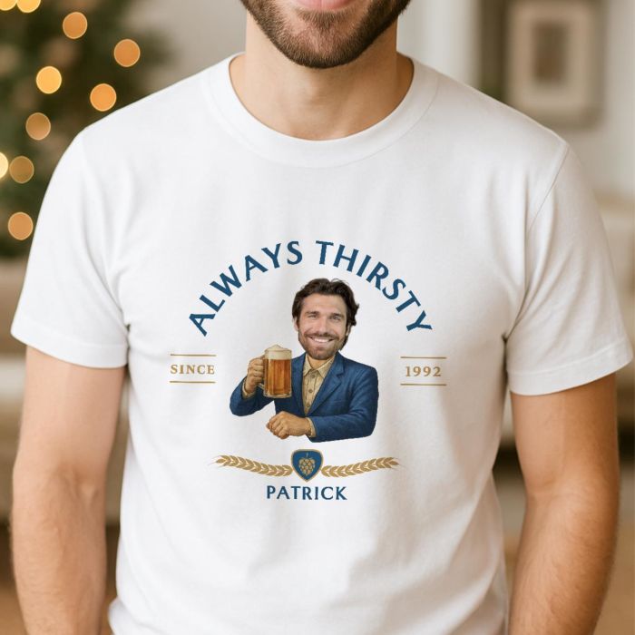 Personalised Face T-Shirt with Beer Logo