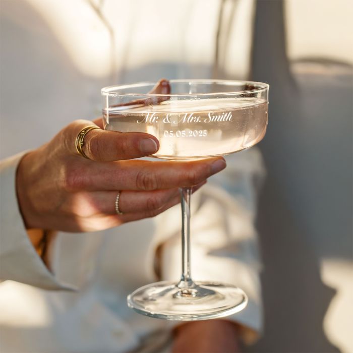 Personalised Wide Champagne Glass