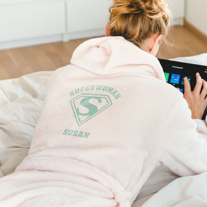 Personalised Superheroine Bathrobe